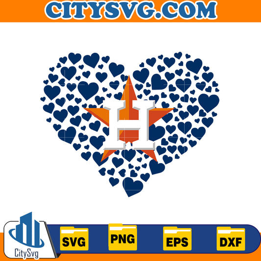 Heart Houston astros svg, Baseball Svg