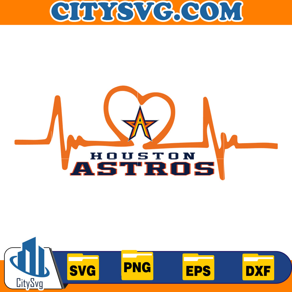 Heartbeat Houston astros svg, Baseball Svg