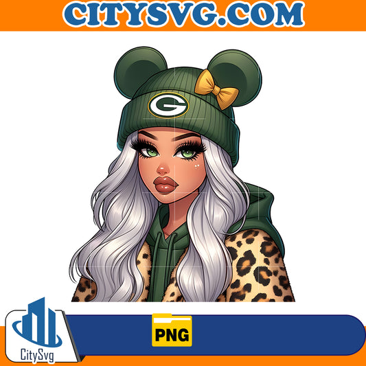 Cute Girl Minnie Green Bay Packers Png