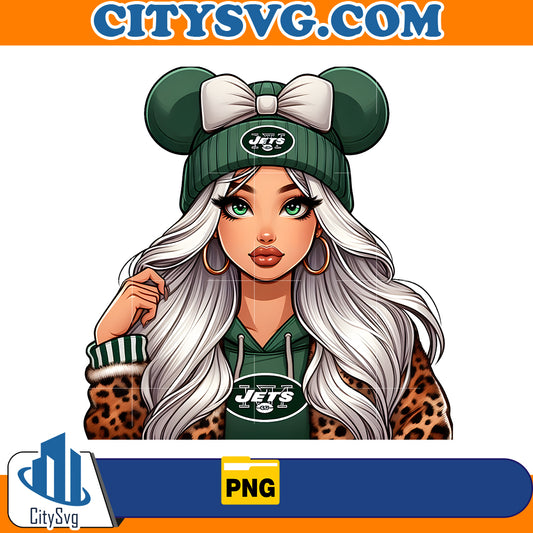 Cute Girl Minnie New York Jets Png