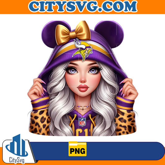 Cute Girl Minnie Minnesota Vikings Png