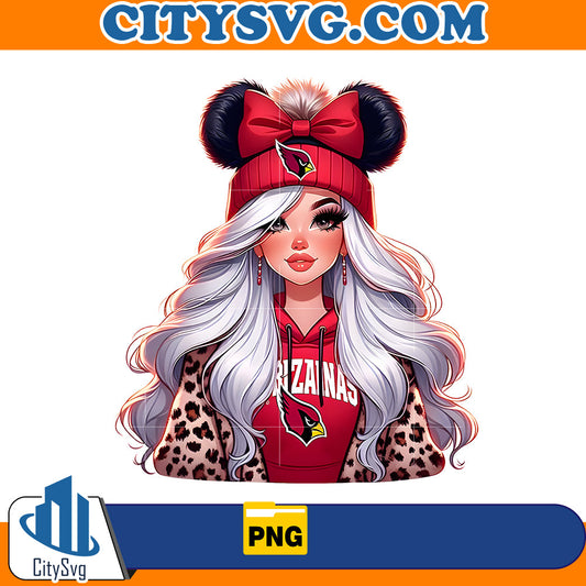 Cute Girl Minnie Arizona Cardinals Png CitySvg