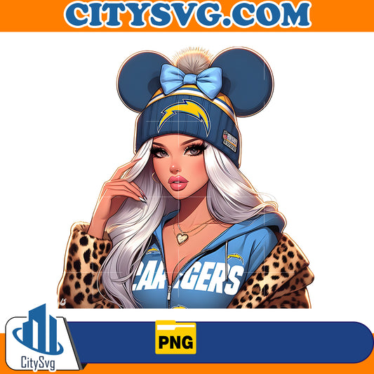 Cute Girl Minnie Los Angeles Chargers Png