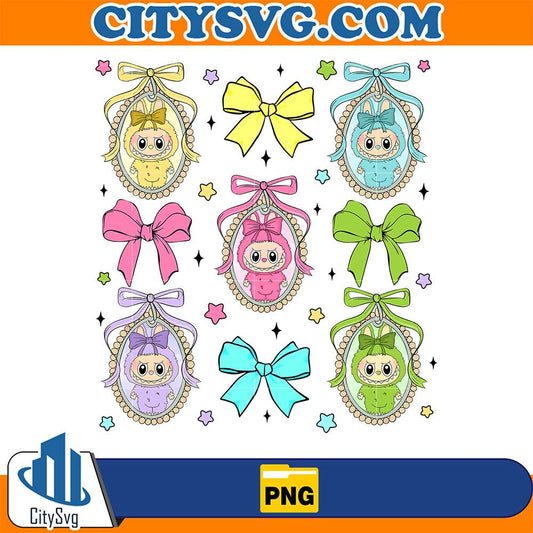 cute-labubu-hanging-frame-bows-png