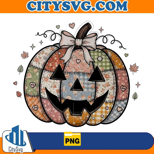 fall-aesthetic-patchwork-pumpkin-png
