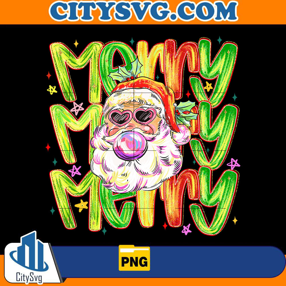 groovy-santa-bubble-gum-merry-png