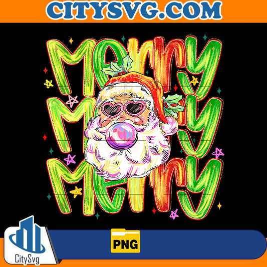 groovy-santa-bubble-gum-merry-png