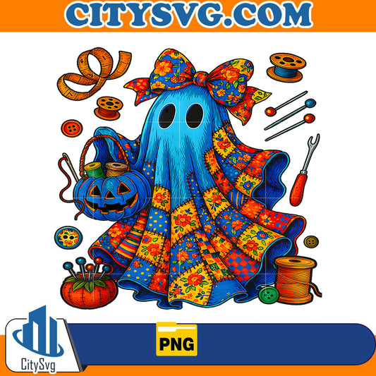 halloween-boo-ghost-patchwork-quilter-png