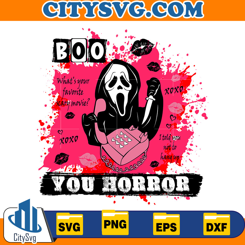 Boo you horror Svg, Pink Ghostface Svg