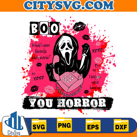 Boo you horror Svg, Pink Ghostface Svg