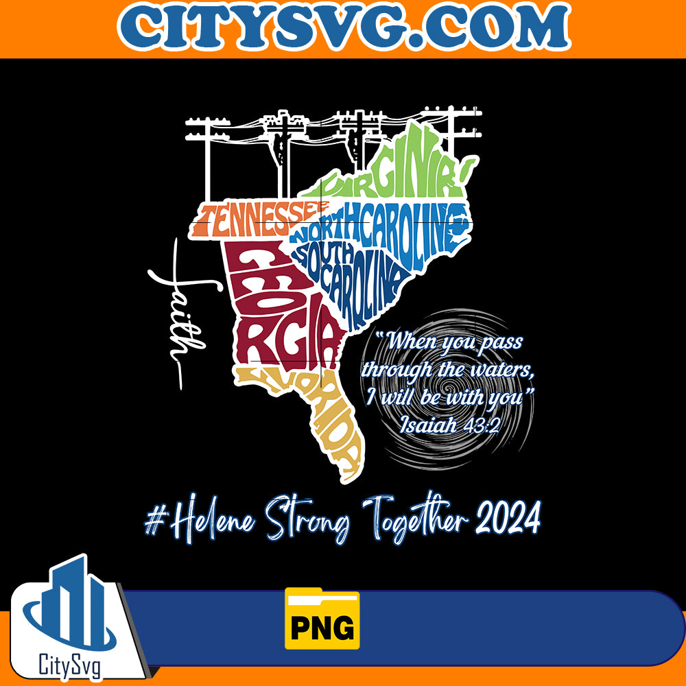 Helene strong together 2024 Png