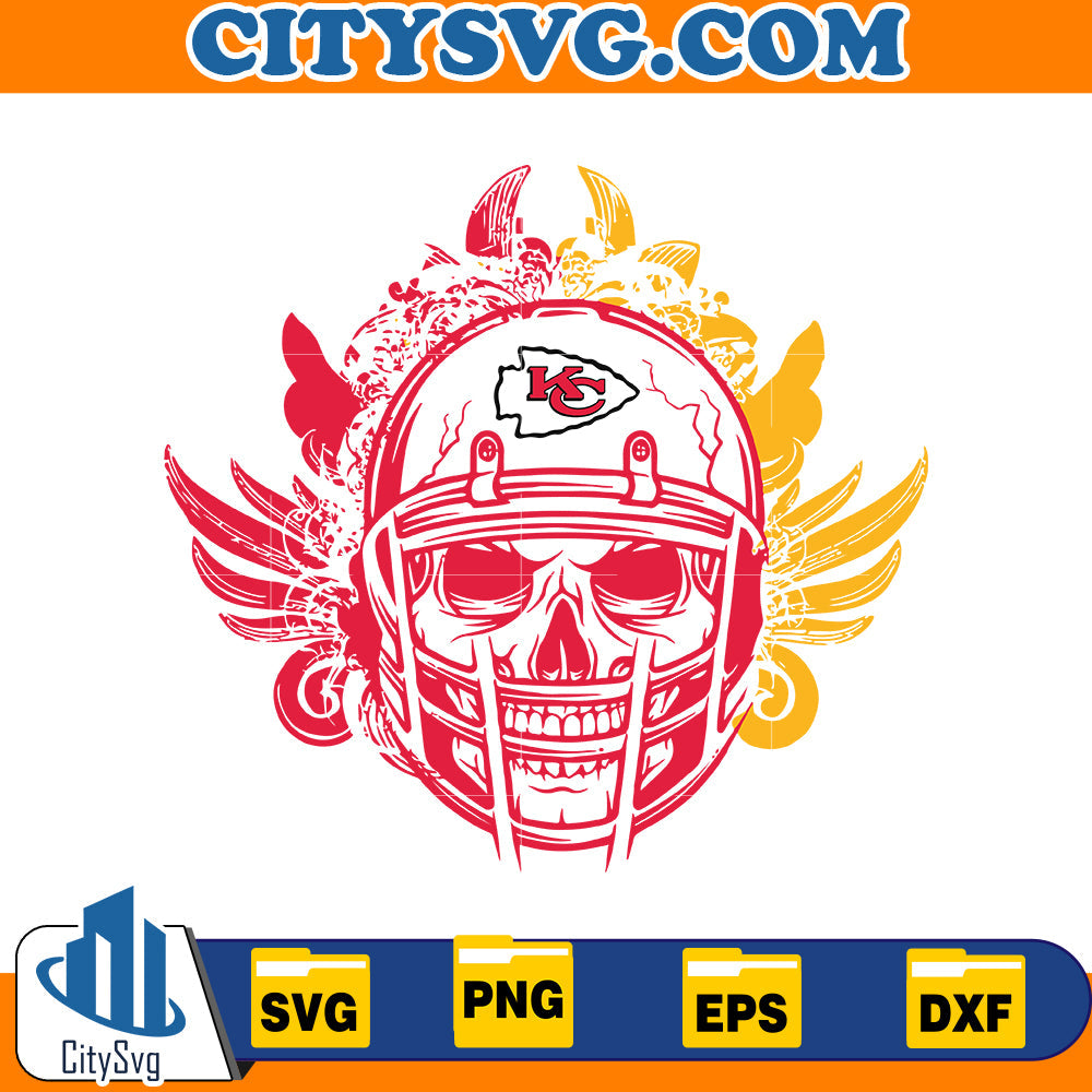 Skull Kansas city chiefs Svg