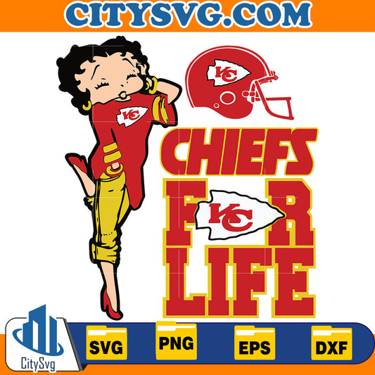 Betty Boop Chiefs for life Svg