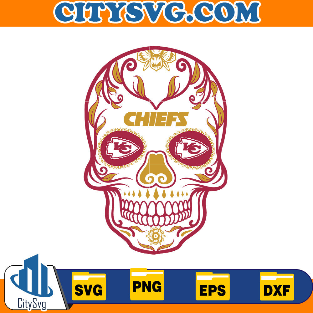 Skull Kansas city chiefs Svg