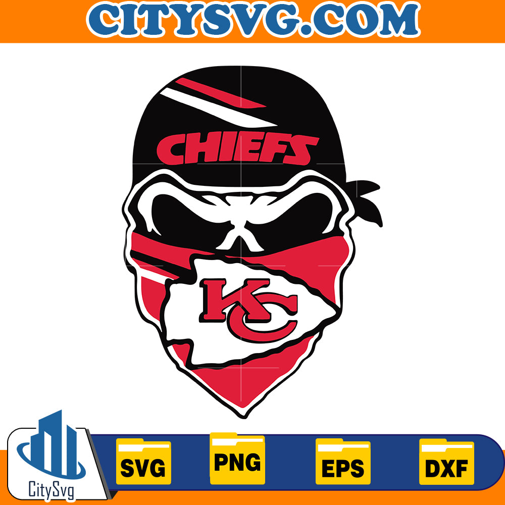 Skull Kansas city chiefs Svg