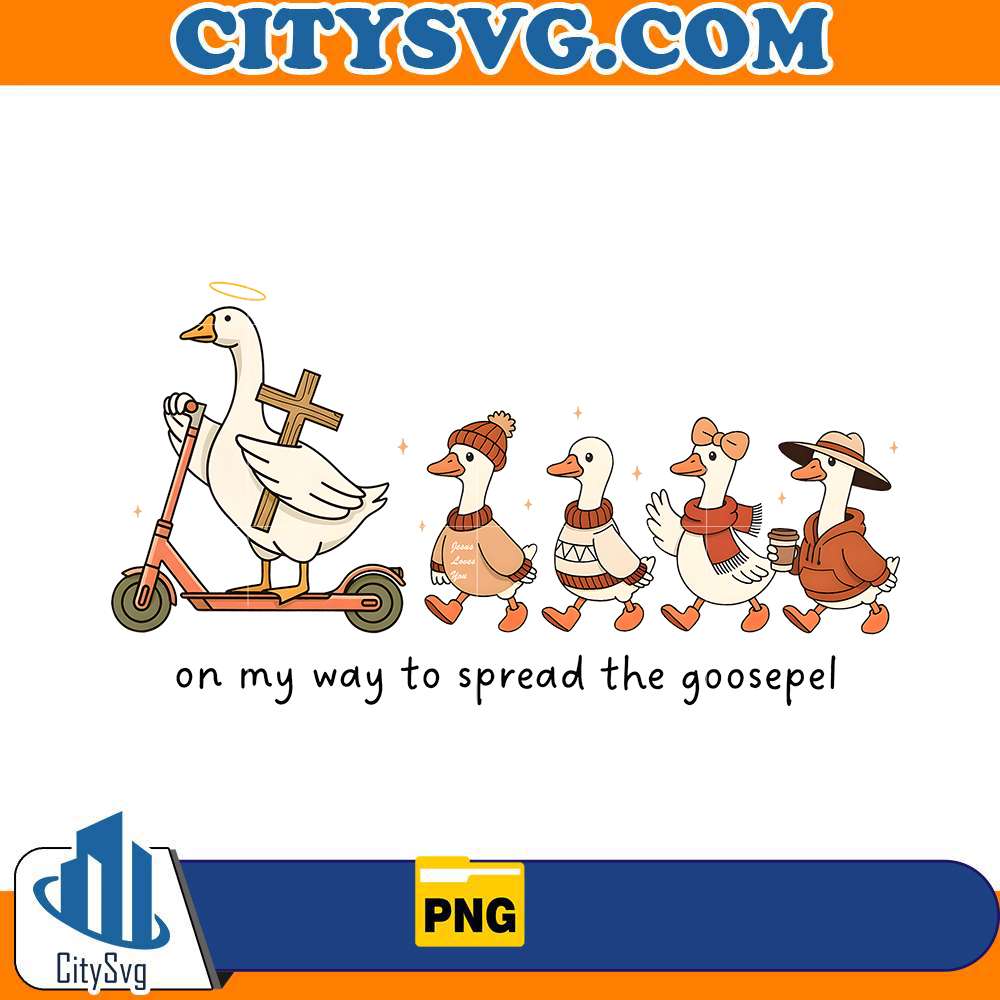 on-my-way-to-spread-the-goosepel-png-retro-fall-goose-png