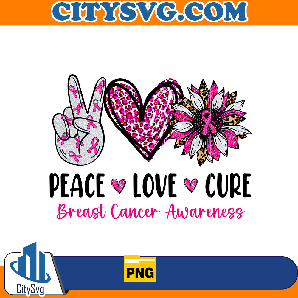 Peace Love Cure Sublimation Png