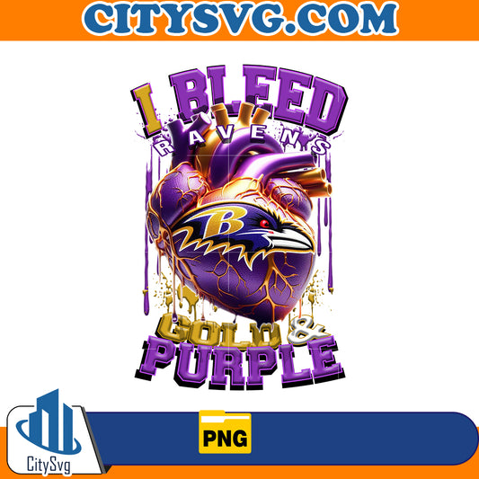 I Bleed Gold & Purple Ravens Png