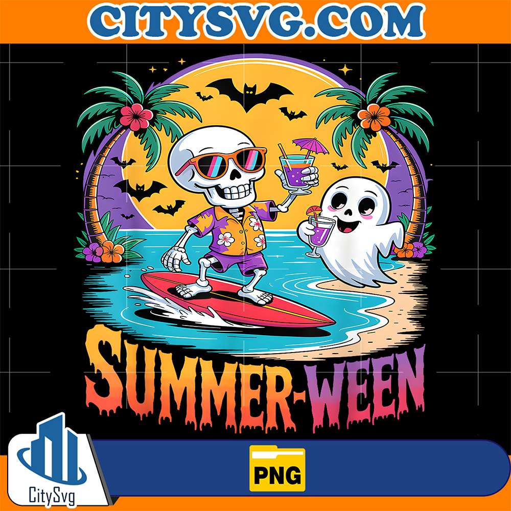 skeleton-ghost-spooky-beach-holiday-summer-party-summerween-png