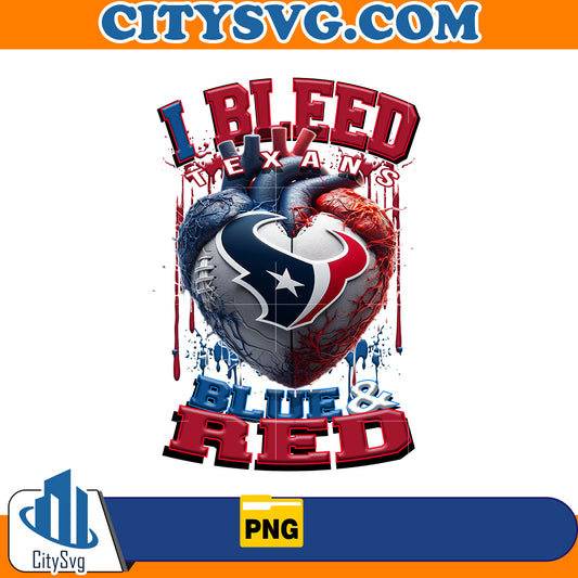 I Bleed Blue & Red Texans Png