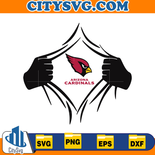 Hands lifting torn shirt Svg, Arizona Cardinals Svg