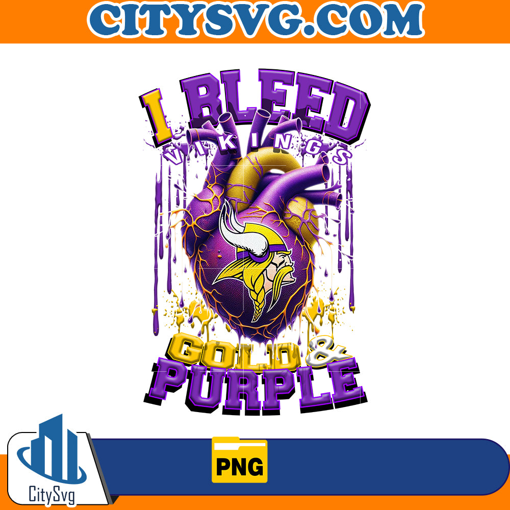 I bleed Gold & Purple Vikings Png