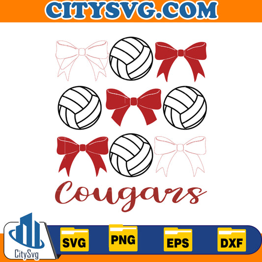 Volleyball and bows Svg